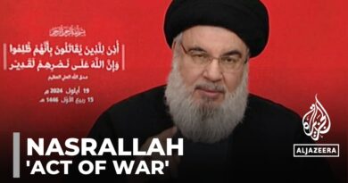 Hezbollah’s Nasrallah says Israel’s Lebanon attacks crossed ‘all red lines’