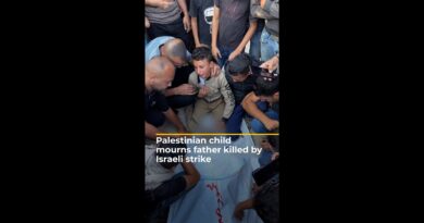 Palestinian child mourns father killed by Israeli strike | AJ #shorts