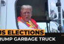 Donald Trump boards garbage truck in response to Biden comment | AJ#shorts