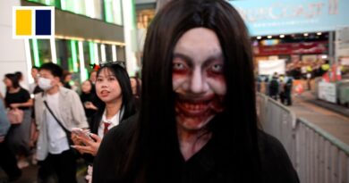 Halloween revellers flock to Hong Kong’s Lan Kwai Fong as police implement crowd-control measures