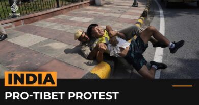 Indian police detain pro-Tibet protesters outside China embassy | AJ #shorts