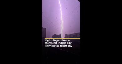 Lightning strike on storm-hit Indian city illuminates night sky | AJ #shorts