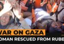 Palestinian woman rescued after being trapped for 5 days under rubble | AJ#shorts