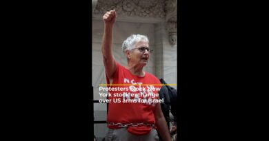 Protesters block New York stock exchange over US arms for Israel | AJ #shorts