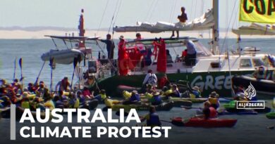 Australia climate protest: Police arrest 138 people after blocking ship