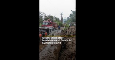 Destruction after deadly landslides and flashfloods hit Indonesia’s Sumatra Island | AJ#shorts