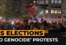 Hundreds rally against genocide on Election Day | AJ #shorts