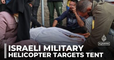 Israeli military helicopter targets tent: Camp near Al Aqsa hospital in central Gaza