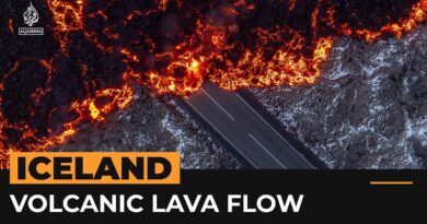 Lava flow from Iceland volcano creeps towards homes | AJ #Shorts