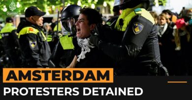 Police detain pro-Palestinian protesters defying Amsterdam ban | AJ#shorts