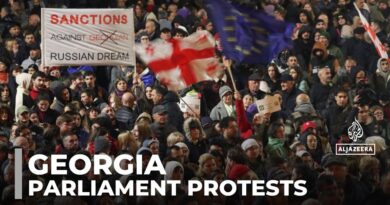 Protesters stage sit-in outside Georgia’s Parliament in Tbilisi over disputed election results