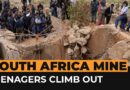 Teenagers climb out of illegal South African gold mine | AJ #shorts