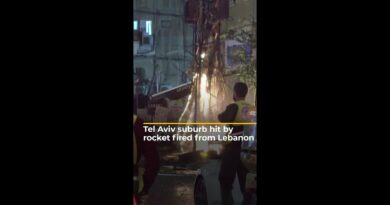 Tel Aviv suburb hit by rocket fired from Lebanon | AJ #shorts