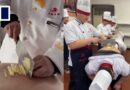 Trainee chefs slice potatoes on classmates’ backs, sparking safety concerns