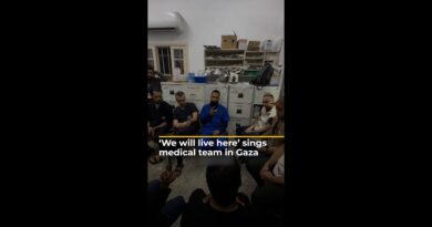 ‘We will live here’ sings medical team in Gaza | AJ #shorts