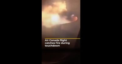 Air canada flight catches fire during touchdown | AJ #shorts