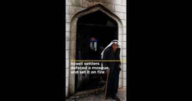 Israeli settlers defaced a mosque in the occupied West Bank, and set it on fire | AJ #shorts