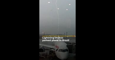 Lightning strikes parked plane in Brazil