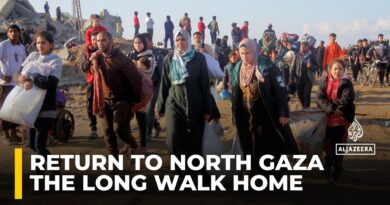 Long walk home: Palestinians march on foot to north Gaza