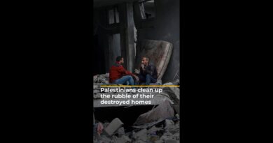 Palestinians clean up the rubble of their destroyed homes | AJ #shorts