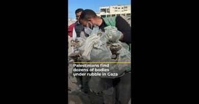 Palestinians find dozens of bodies under rubble in Gaza | AJ #shorts