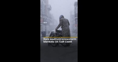 Rare southern snowstorm blankets US Gulf Coast | AJ #shorts