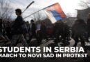 Students in Serbia march to Novi Sad in protest against government corruption