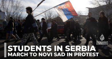 Students in Serbia march to Novi Sad in protest against government corruption