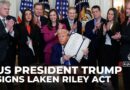 US President Trump signs Laken Riley act, in Washington