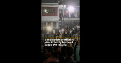 Bangladesh protesters attack family home of exiled PM Hasina | AJ#shorts