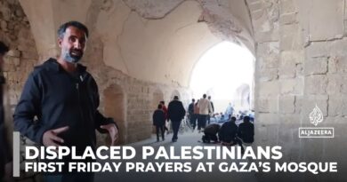 Displaced Palestinians hold first Friday prayers at Gaza’s historic mosque