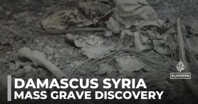 Mass grave containing the remains of about 26 families has been found on the outskirts of Damascus