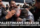 Palestinians released from prison: Dozens of families warmly welcome loved ones