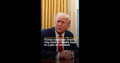 Trump compares Israel’s ‘tiny land’ in the Middle East to a pen on his desk | AJ#shorts