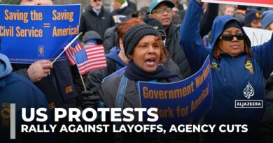 US government workers rally against Trump’s layoffs, agency cuts