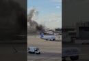 American Airlines plane catches fire at Denver airport