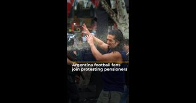 Argentina football fans join pensioners facing protest crackdown | AJ #shorts