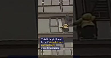 Chinese girl rescued after being stranded on window ledge #shorts