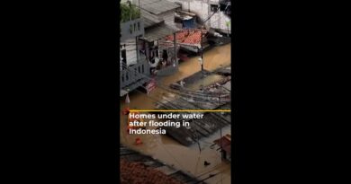 Homes under water after flooding in Indonesia | AJ #shorts