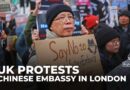 Hundreds protest in London against proposed Chinese ‘super-embassy’