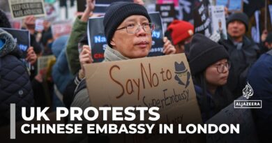 Hundreds protest in London against proposed Chinese ‘super-embassy’