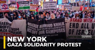 New York protests condemn Israel’s renewed attacks on Gaza, Mahmoud Khalil’s detention