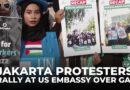 Protesters in Jakarta rally outside us embassy over Gaza crisis