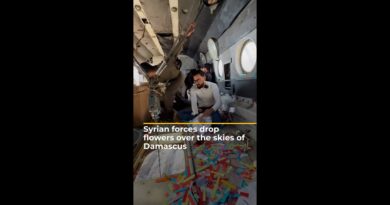 Syrian forces drop flowers over the skies of Damascus | AJ #shorts