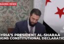 Syria’s new president signs constitutional declaration for 5-year transition, vows justice reforms