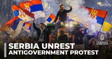 Tens of thousands join antigovernment protest in Serbia’s capital, Belgrade