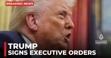 Trump signs executive orders in the Oval Office