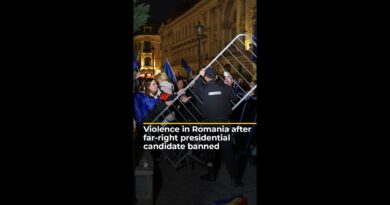 Violent protests after Romania bans far-right presidential candidate | AJ #shorts