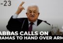 PLO meeting: Abbas calls on Hamas to hand over arms to end war
